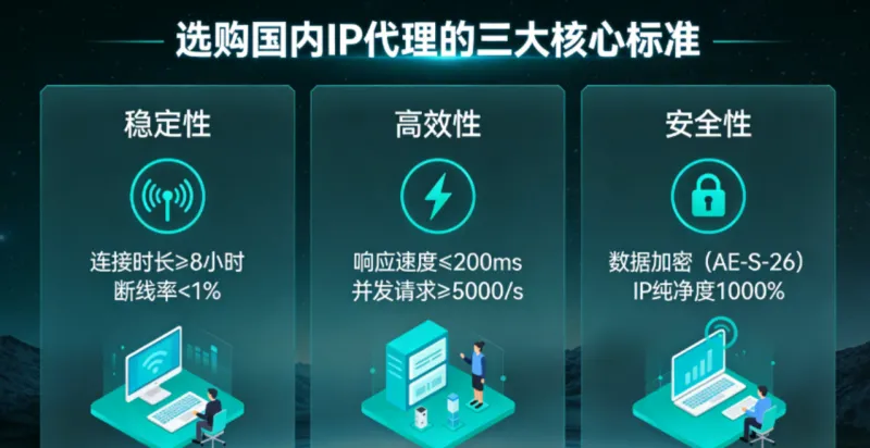 选购国内IP代理，3大核心标准